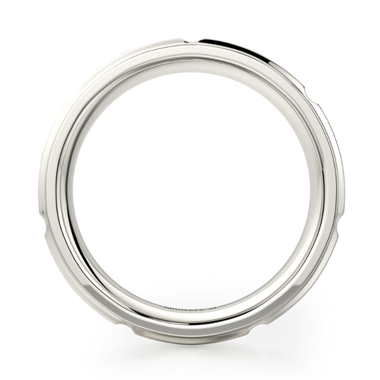 Michael M 18k White Gold Men's Wedding Band