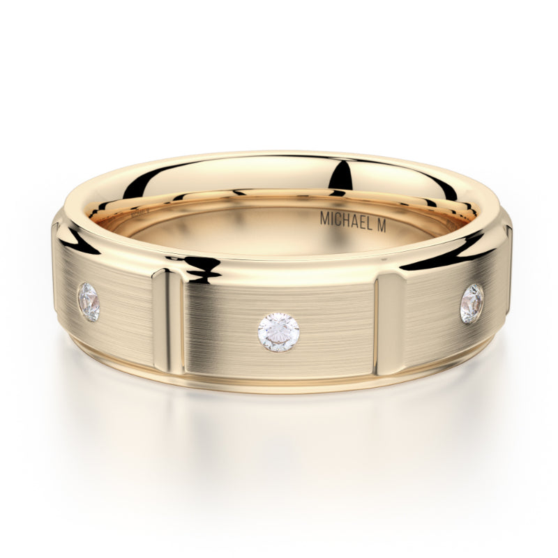 Michael M 18k Yellow Gold Men's Wedding Band