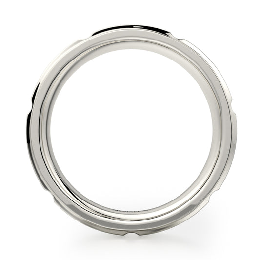 Michael M 18k White Gold Men's Wedding Band