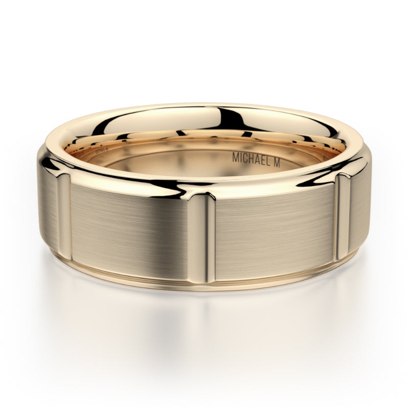 Michael M 18k Yellow Gold Men's Wedding Band