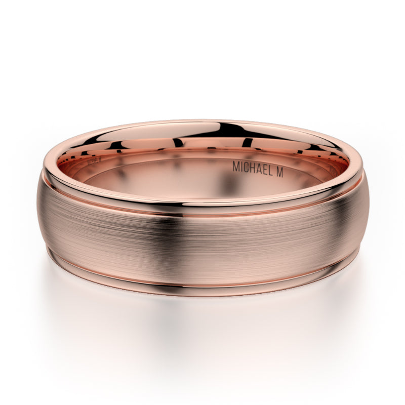 Michael M 14k Rose Gold Men's Wedding Band
