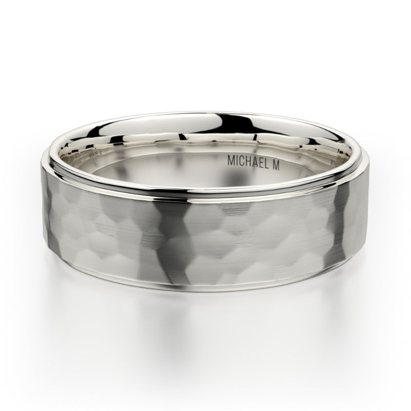 Michael M 18k White Gold Men's Wedding Band