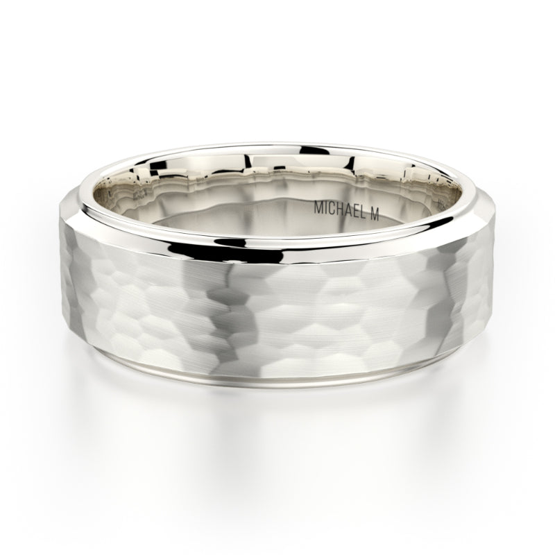 Michael M 18k White Gold Men's Wedding Band