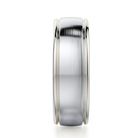 Michael M 18k White Gold Men's Wedding Band
