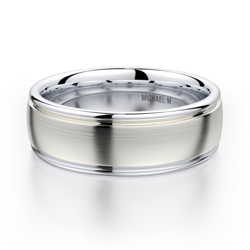 Michael M 18k White Gold Men's Wedding Band