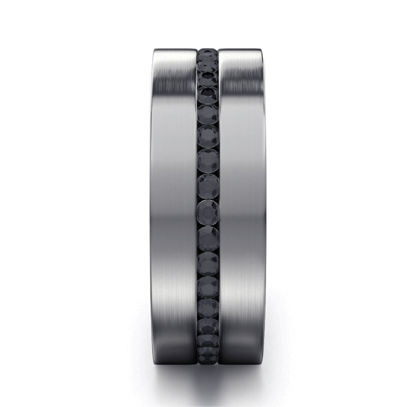 Michael M Grey Titanium Diamond Men's Wedding Band
