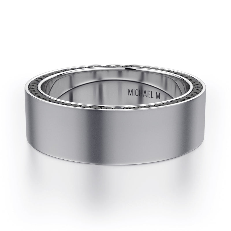 Michael M Grey Titanium Diamond Men's Wedding Band