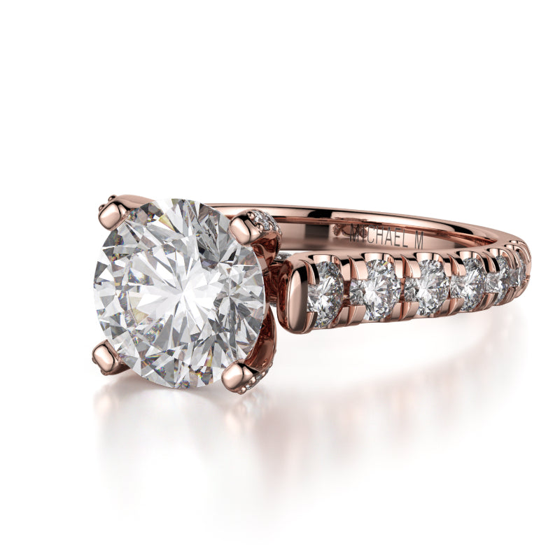 Michael M 18k Rose Gold Europa Engagement Ring