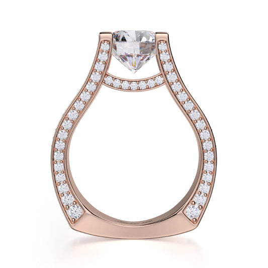 Michael M 18k Rose Gold Strada Engagement Ring