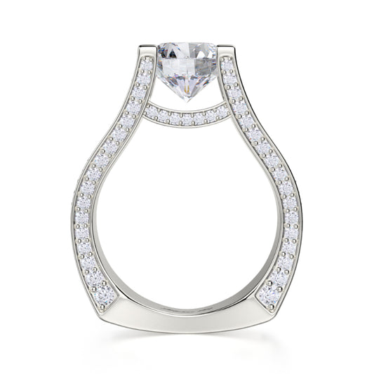 Michael M 18k White Gold Strada Engagement Ring