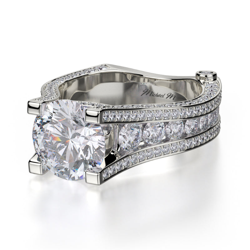 Michael M 18k White Gold Strada Engagement Ring