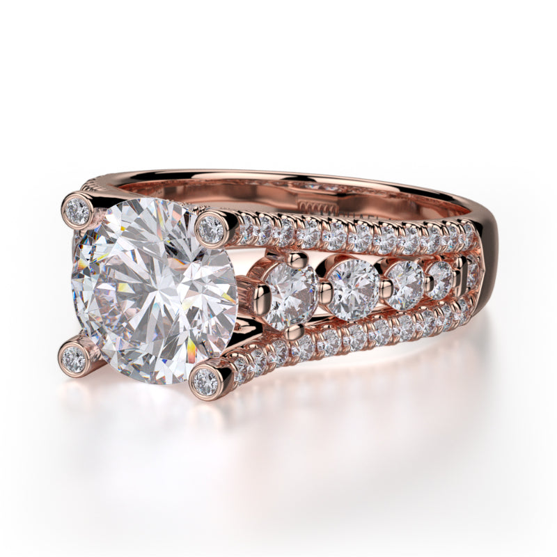Michael M 18k Rose Gold Stella Engagement Ring