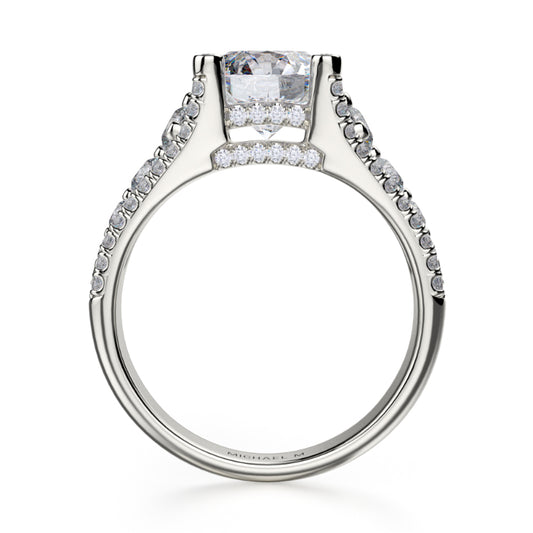 Michael M 18k White Gold Stella Engagement Ring