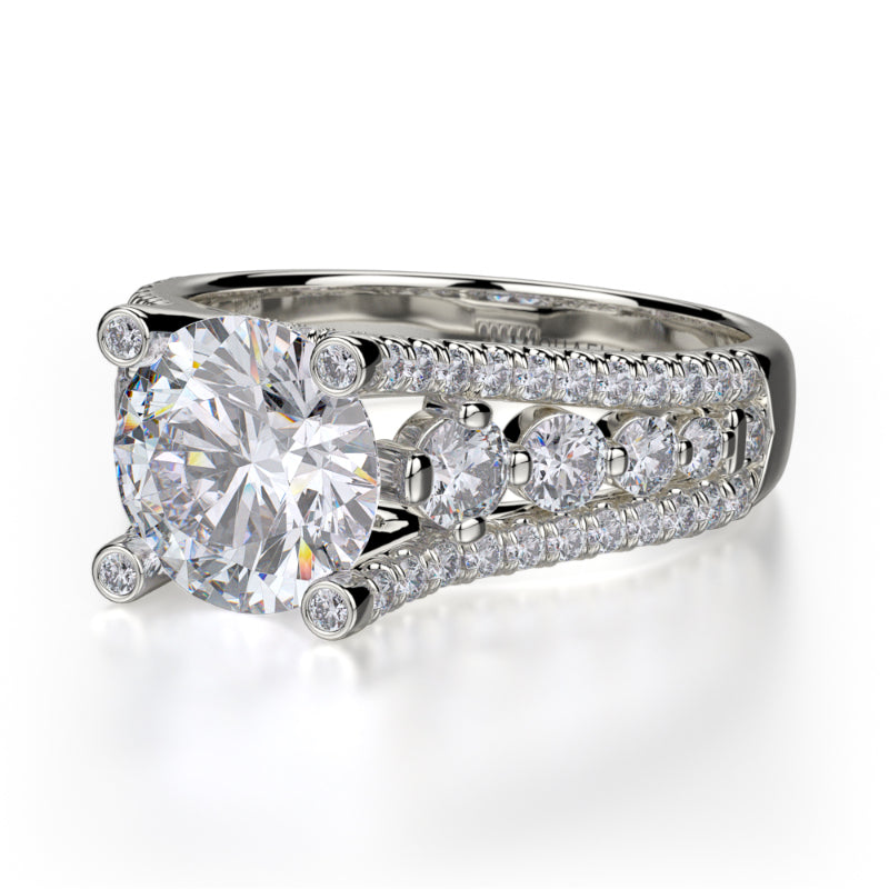 Michael M 18k White Gold Stella Engagement Ring