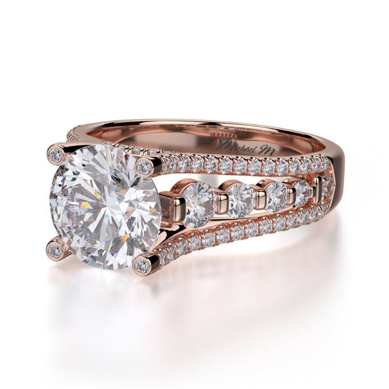 Michael M 18k Rose Gold Stella Engagement Ring