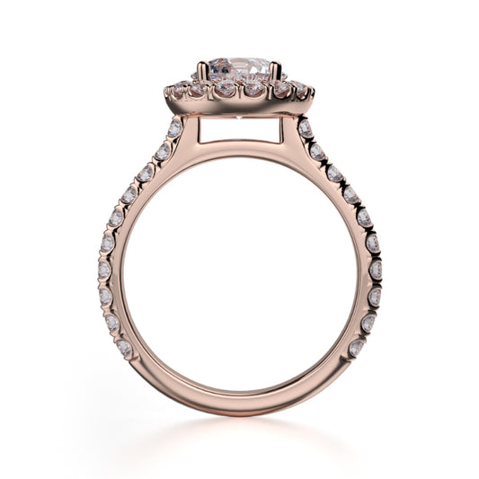 Michael M 18k Rose Gold Europa Engagement Ring