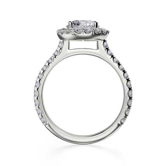 Michael M 18k White Gold Europa Engagement Ring