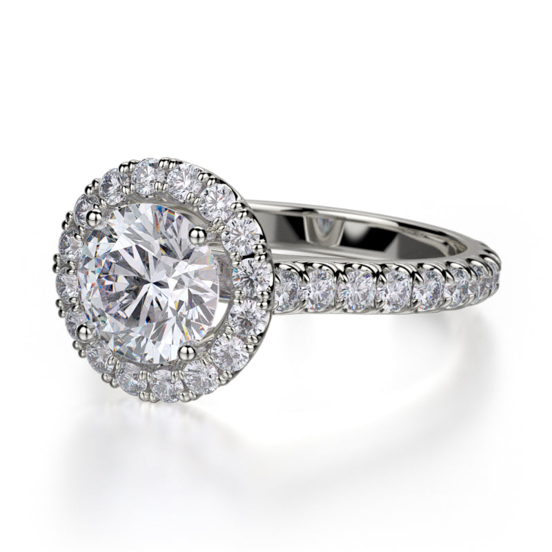 Michael M 18k White Gold Europa Engagement Ring