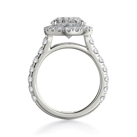 Michael M 18k White Gold Europa Engagement Ring