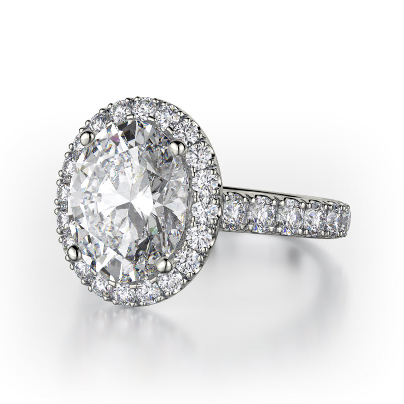 Michael M 18k White Gold Europa Engagement Ring