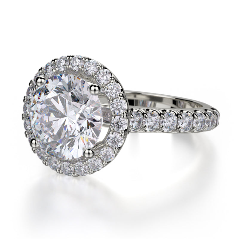 Michael M 18k White Gold Europa Engagement Ring