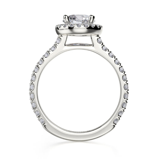 Michael M 18k White Gold Europa Engagement Ring