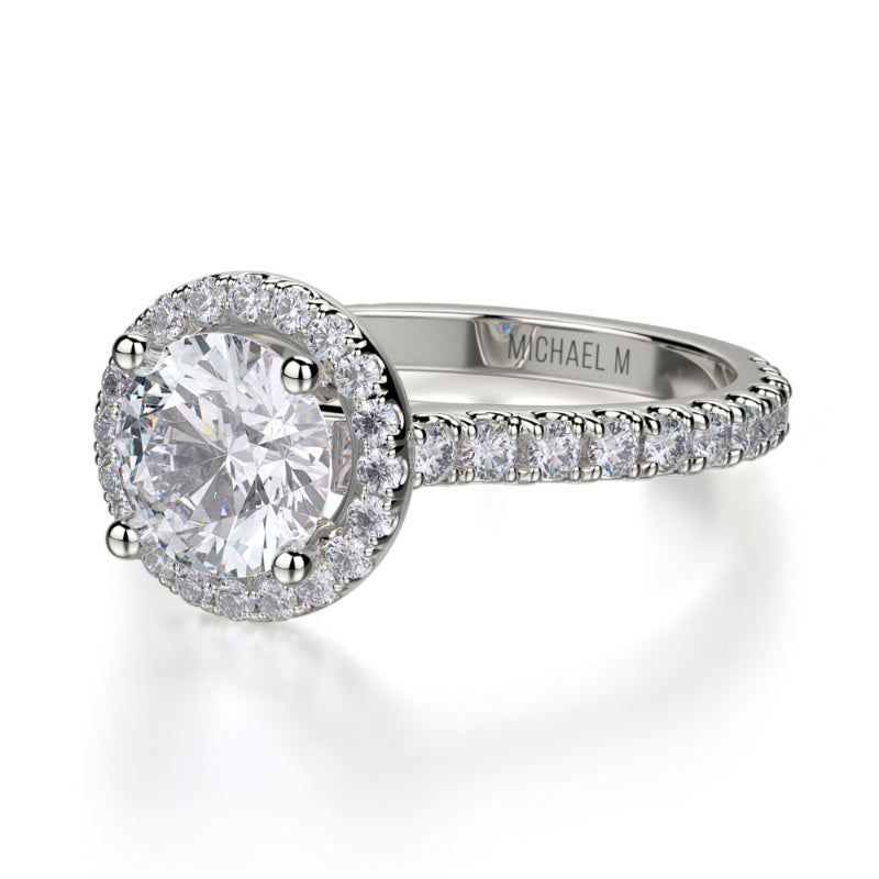 Michael M 18k White Gold Europa Engagement Ring