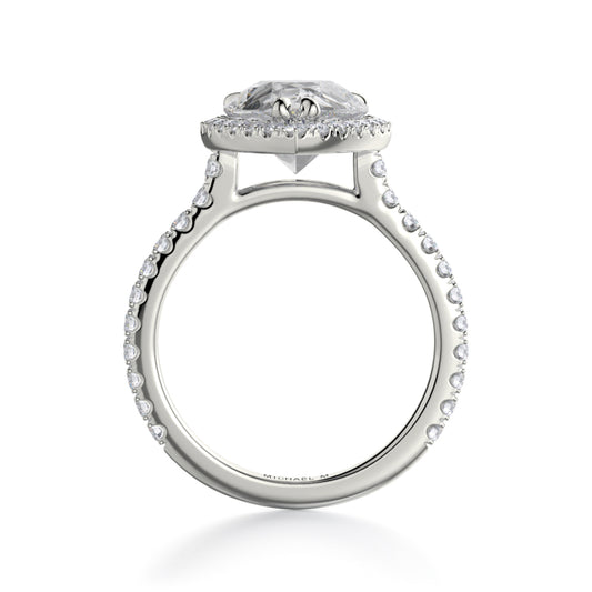 Michael M 18k White Gold Europa Engagement Ring