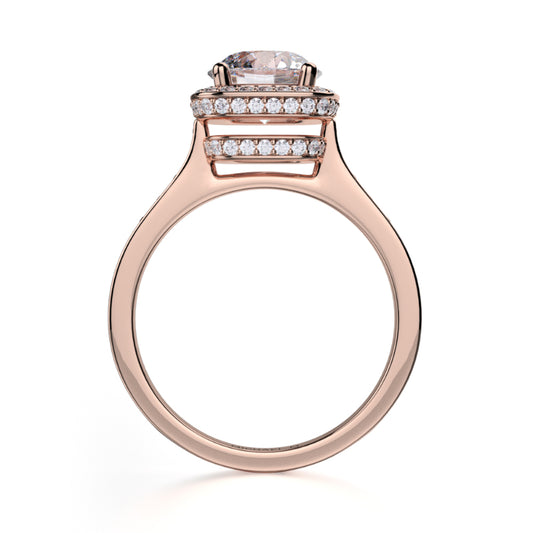 Michael M 18k Rose Gold Love Engagement Ring