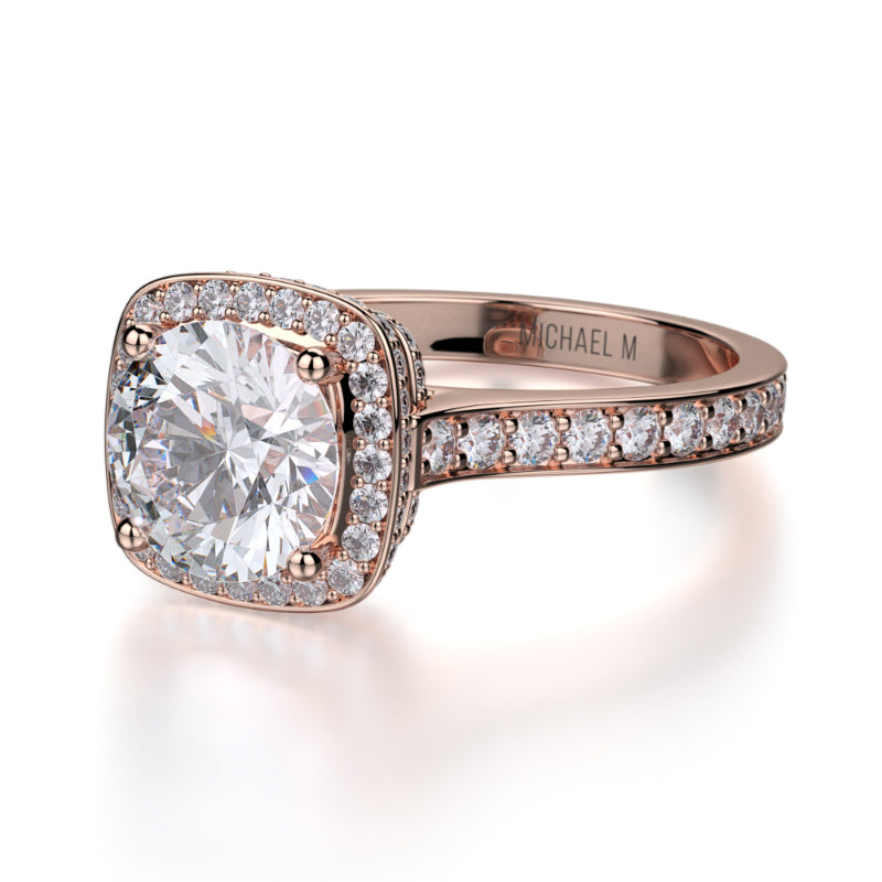 Michael M 18k Rose Gold Love Engagement Ring