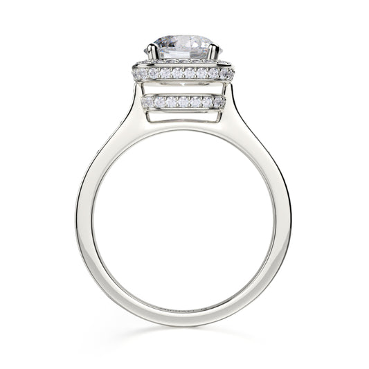 Michael M 18k White Gold Love Engagement Ring