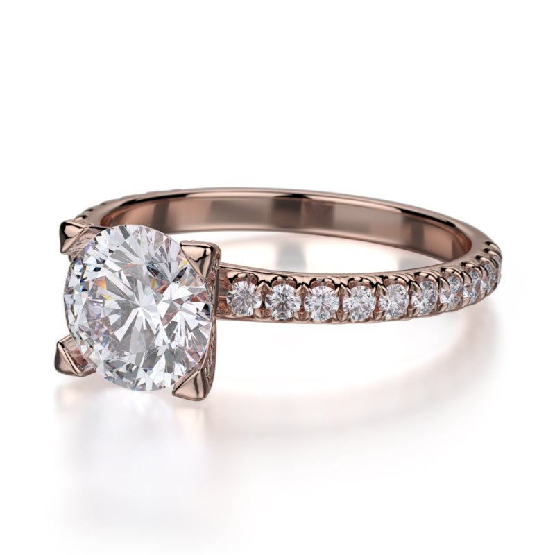Michael M 18k Rose Gold Europa Engagement Ring