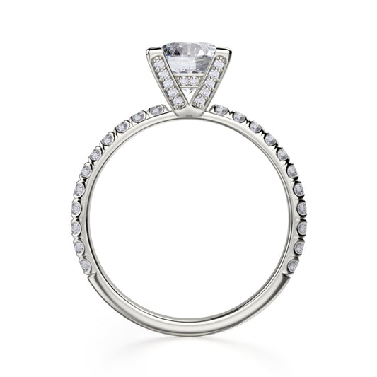 Michael M 18k White Gold Europa Engagement Ring