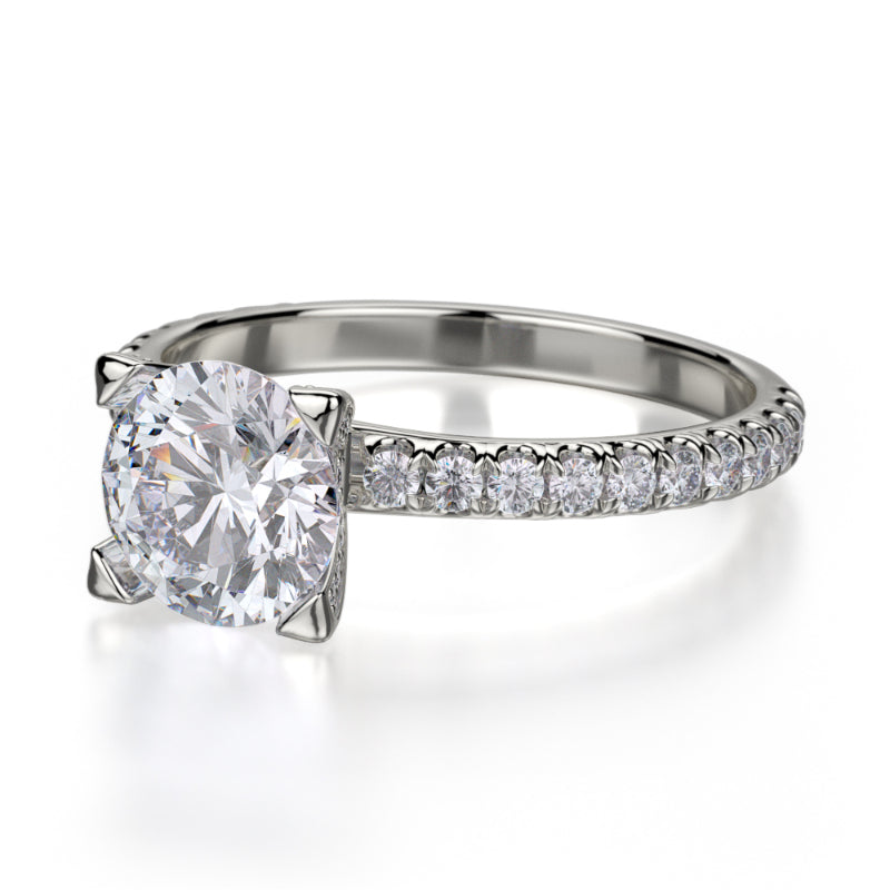 Michael M 18k White Gold Europa Engagement Ring