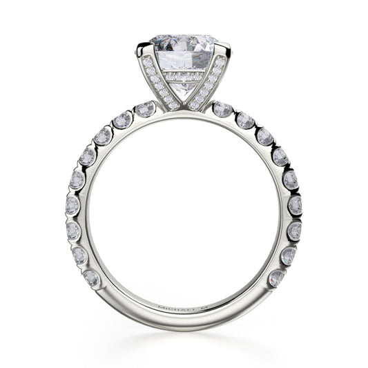 Michael M 18k White Gold Europa Diamond Halo Engagement Ring