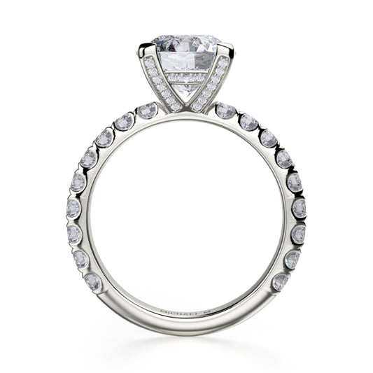 Michael M 18k White Gold Europa Engagement Ring