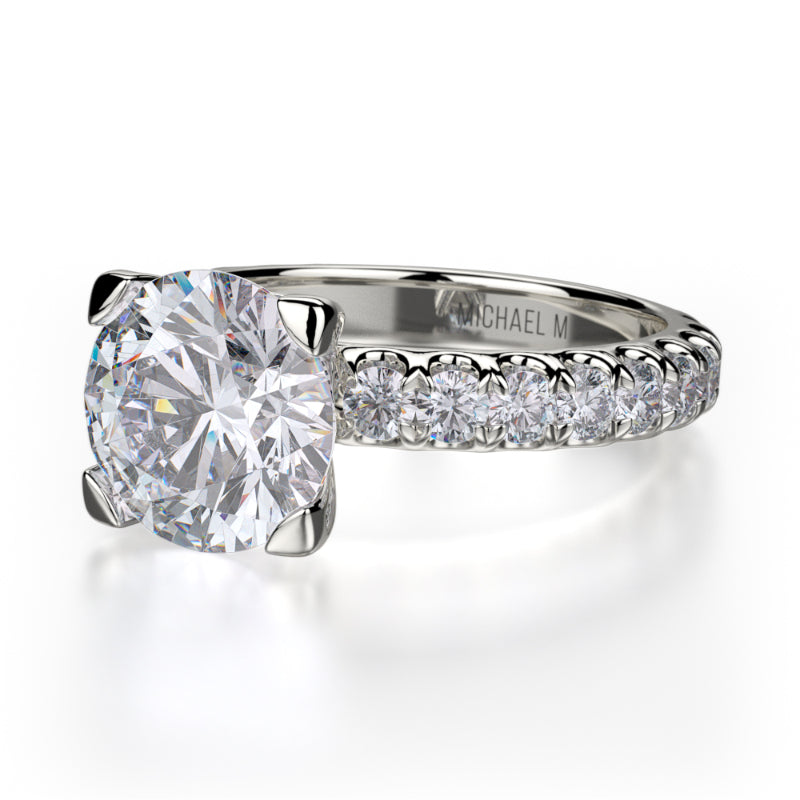 Michael M 18k White Gold Europa Engagement Ring