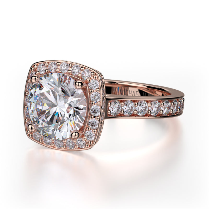 Michael M 18k Rose Gold Love Engagement Ring