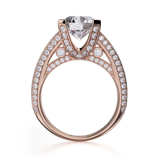 Michael M 18k Rose Gold Stella Engagement Ring