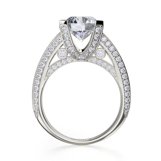 Michael M 18k White Gold Stella Engagement Ring