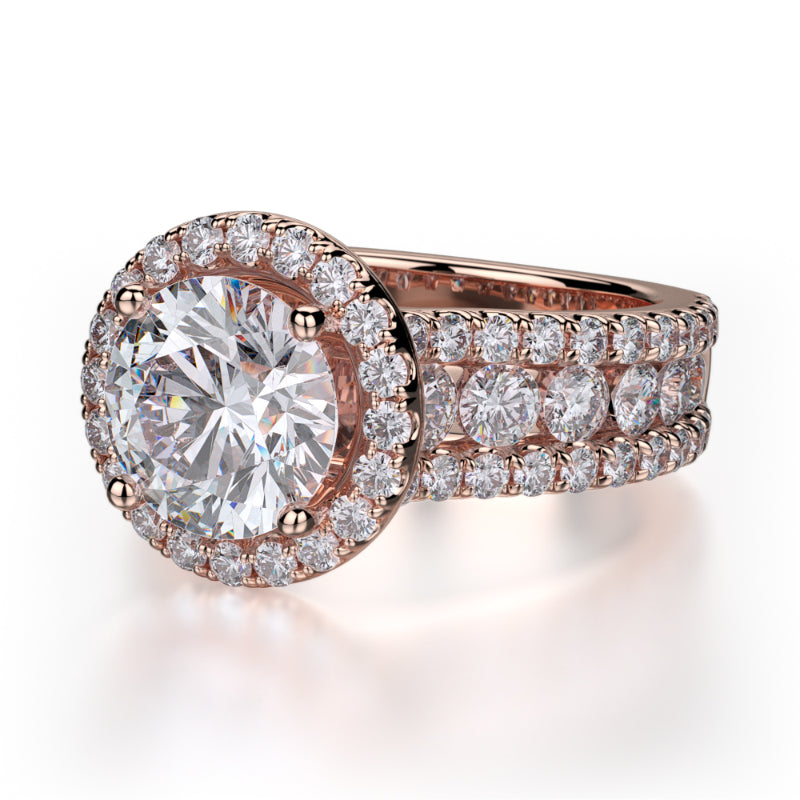 Michael M 18k Rose Gold Europa Engagement Ring