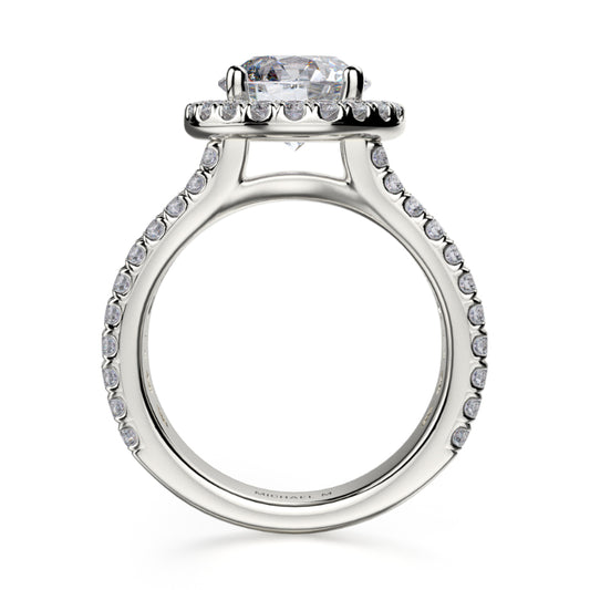 Michael M 18k White Gold Europa Engagement Ring