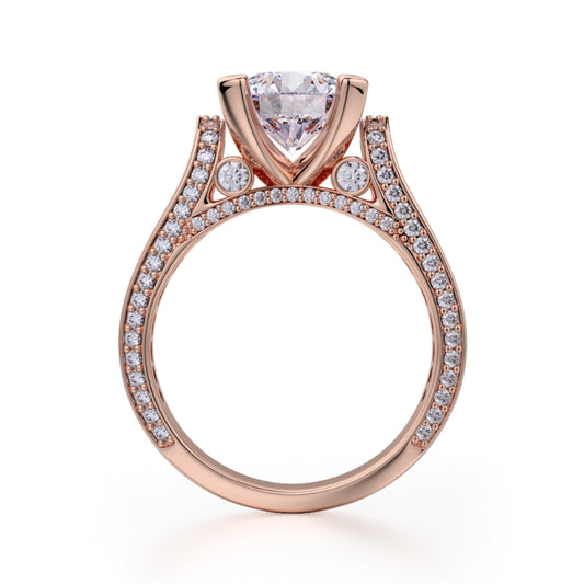 Michael M 18k Rose Gold Stella Engagement Ring
