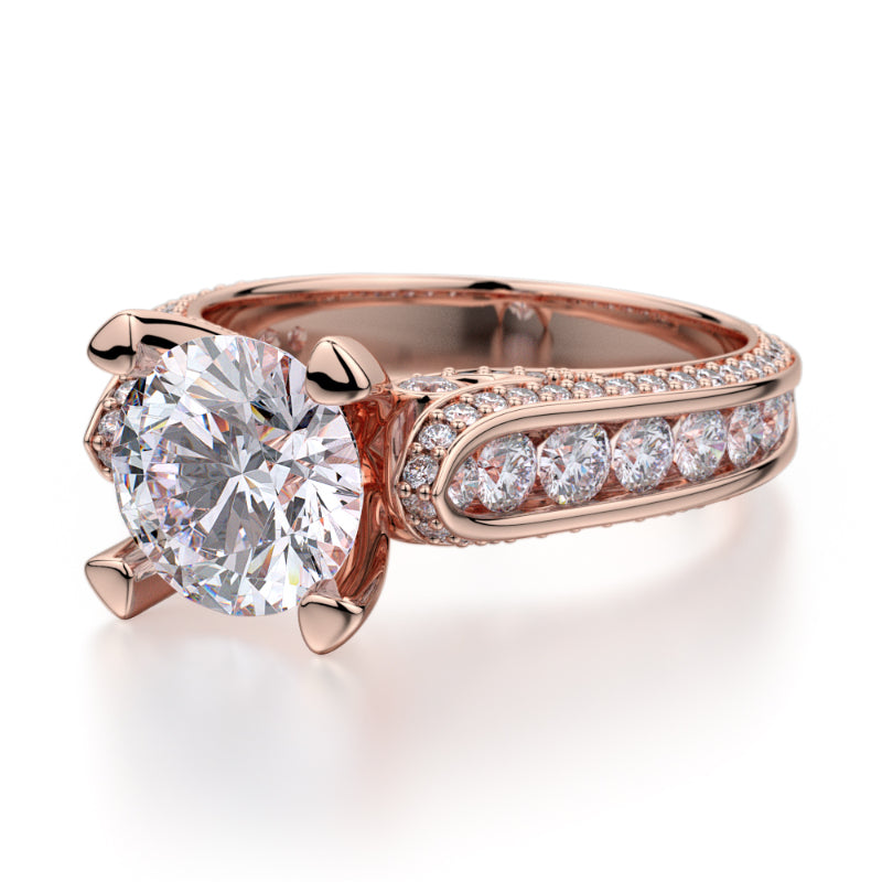 Michael M 18k Rose Gold Stella Engagement Ring