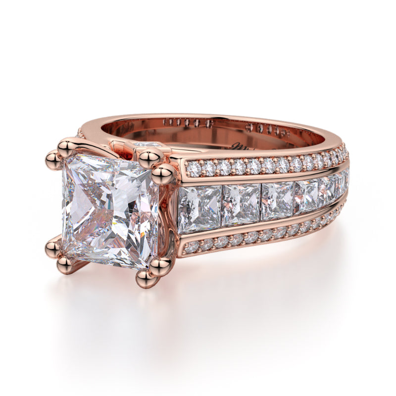 Michael M 18k Rose Gold Princess Engagement Ring