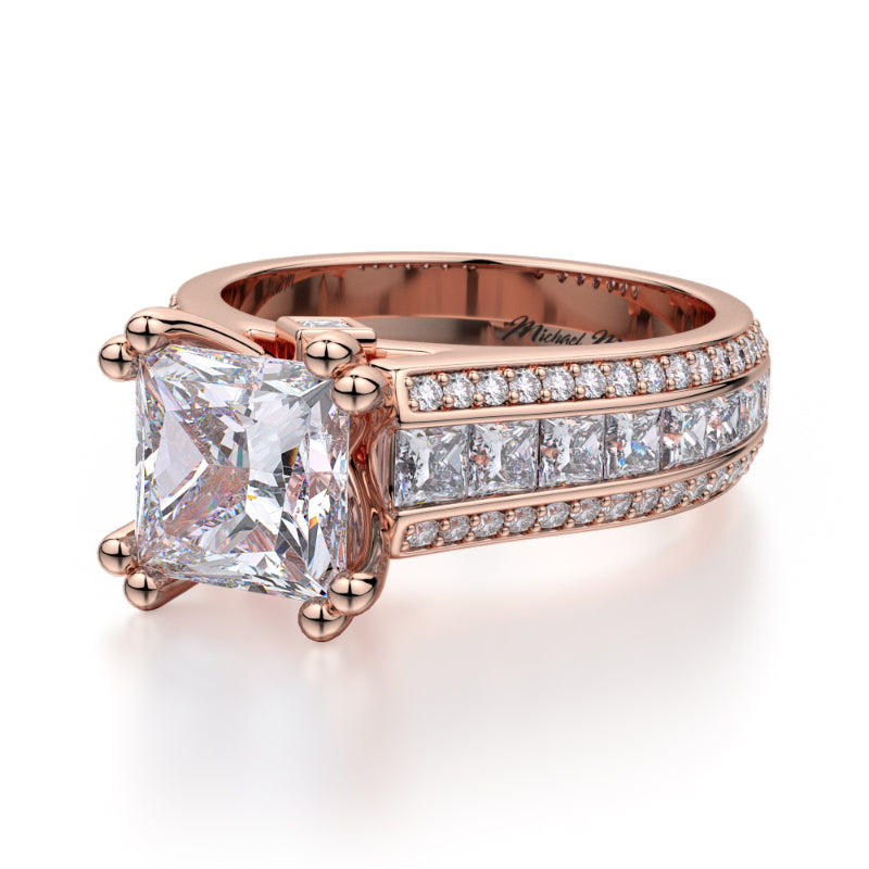 Michael M 18k Rose Gold Princess Engagement Ring