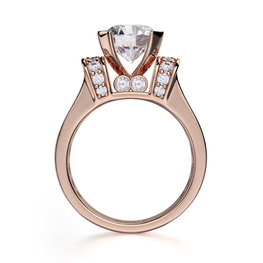 Michael M 18k Rose Gold Strada Engagement Ring
