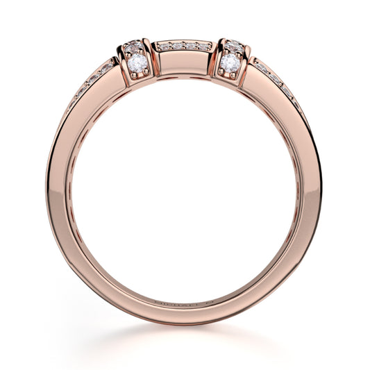 Michael M 18k Rose Gold Diamond Wedding Band