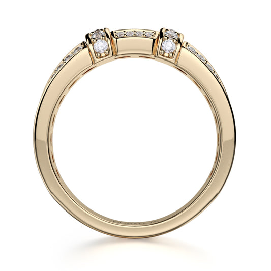Michael M 18k Yellow Gold Diamond Wedding Band