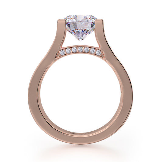 Michael M 18k Rose Gold Stella Engagement Ring